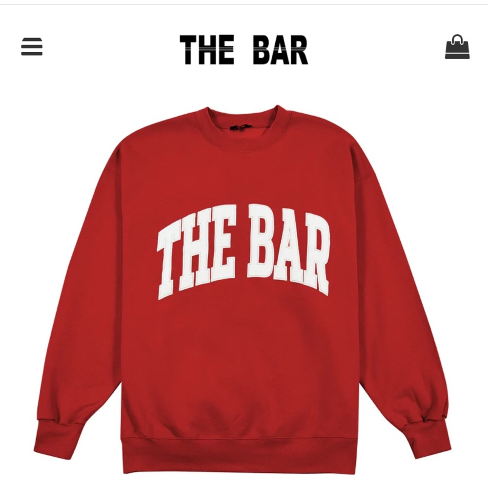 THE BAR VARSITY SWEATSHIRT IN RUBY